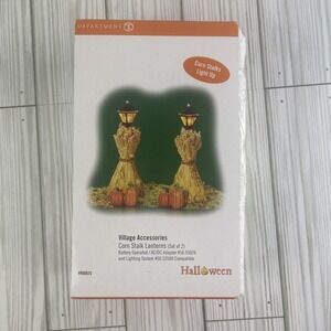 Department 56 Corn Stalk Lanterns Halloween Village Accessories 800025 tested